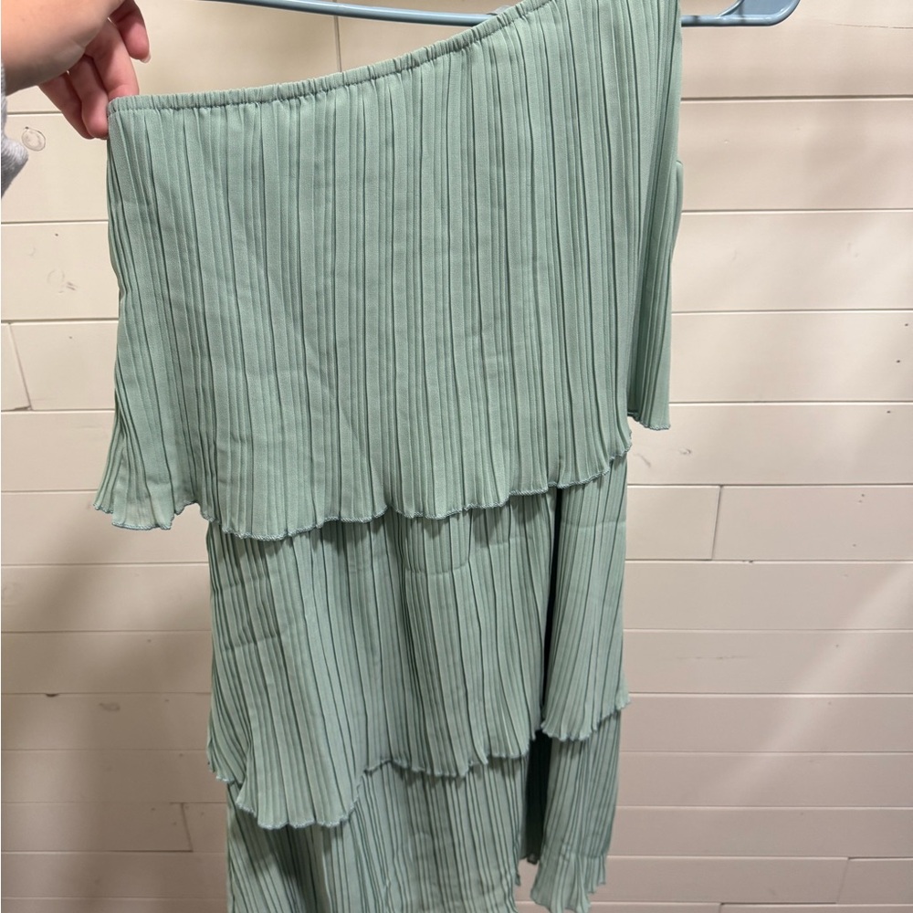 Pleated Green Women's dress